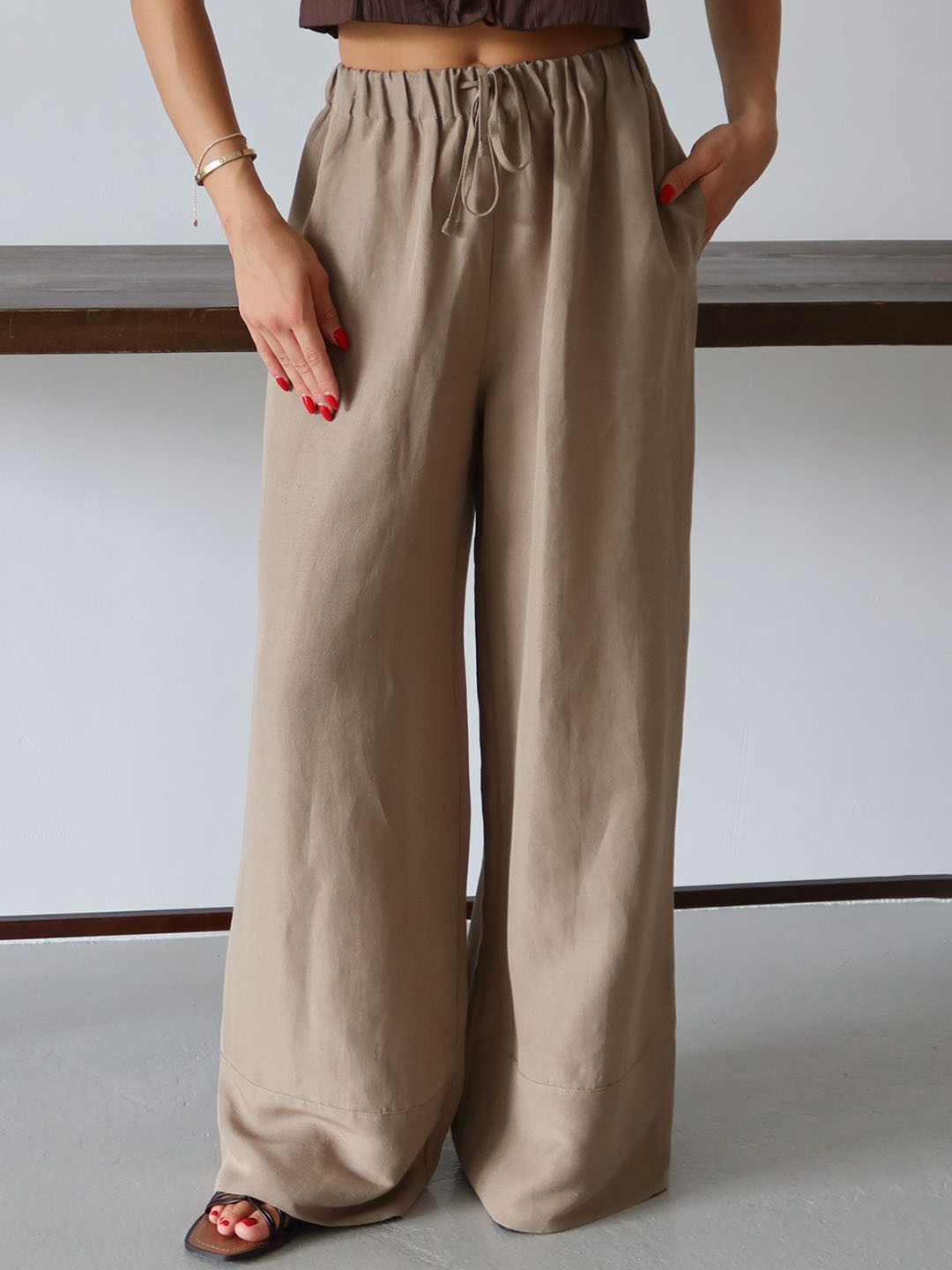 Trendyol Vizon Women Regular Fit Mid-Rise Trousers