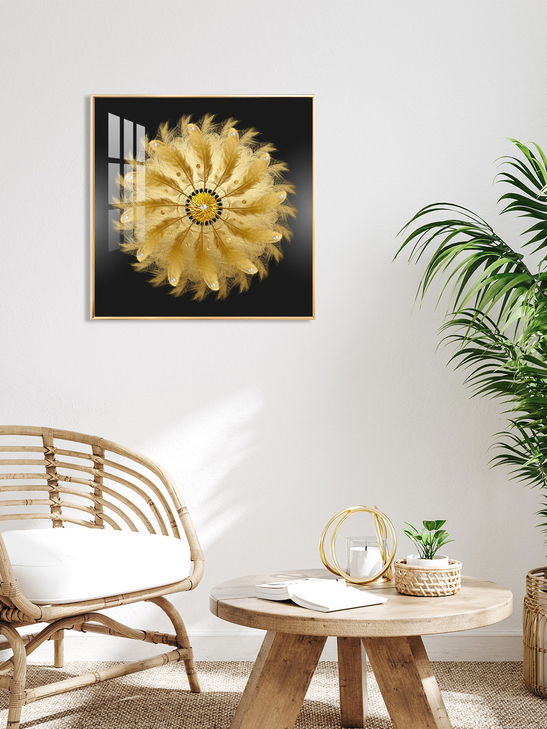 THE NEXT DECOR Grand Floral Printed Portrait Square Paintings Wall Art-18 x 18In