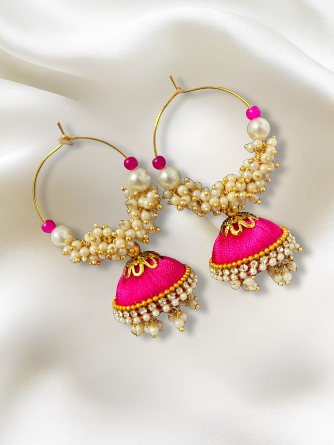 Saumakshi Designs Women Silk Thread Jhumkas Earrings