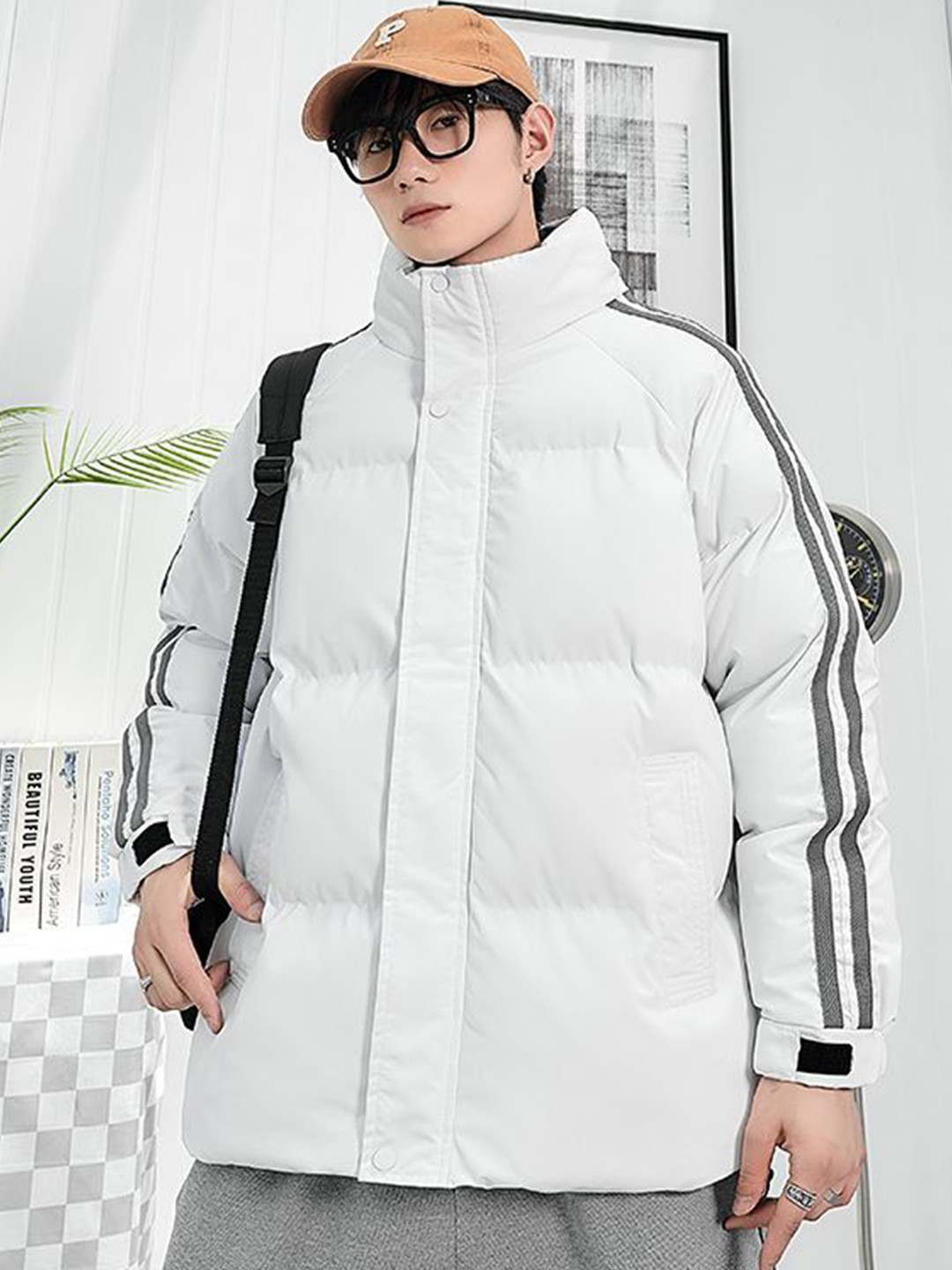 StyleCast x Revolte Men Striped Insulator Regular Outdoor Padded Jacket