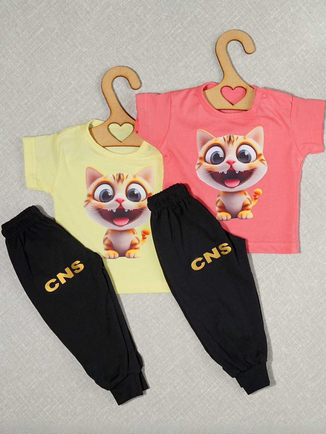 CRAZE N STITCH Boys Cut Outs T-shirt And Full Pant Clothing Set