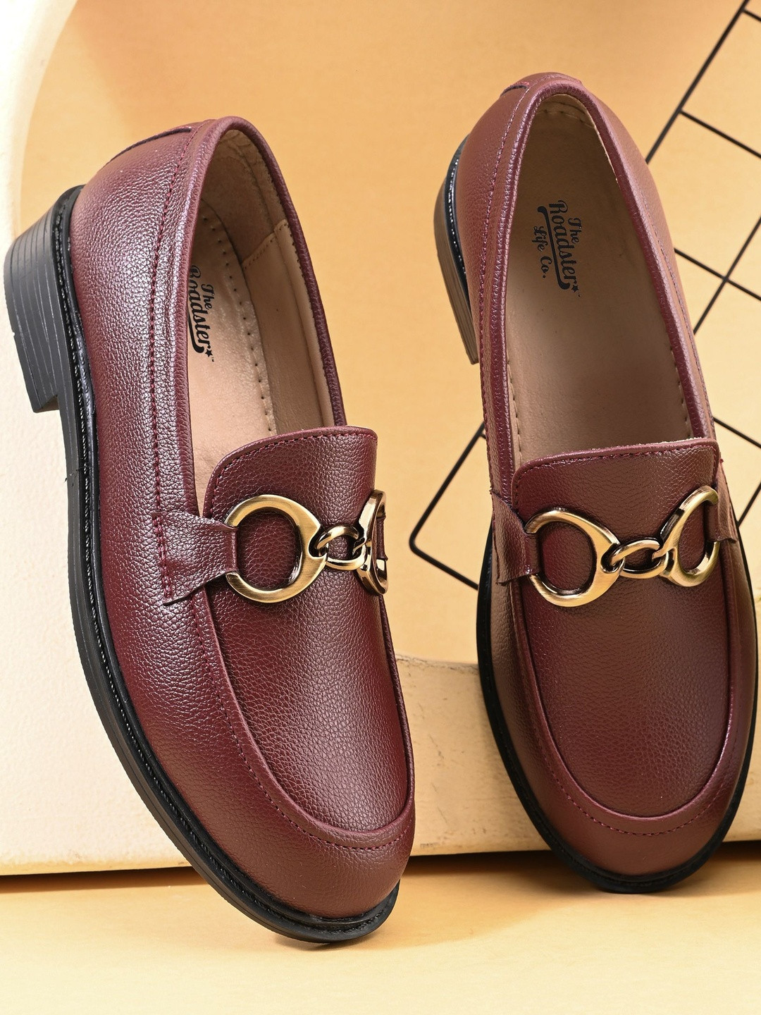 Roadster Women Cherry Red Synthetic Leather Solid With TRP Sole  High-top Loafers