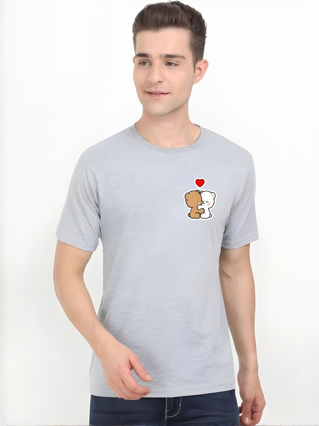 SZN Men Milk & Mocha Printed Slim Fit Round Neck T-shirt