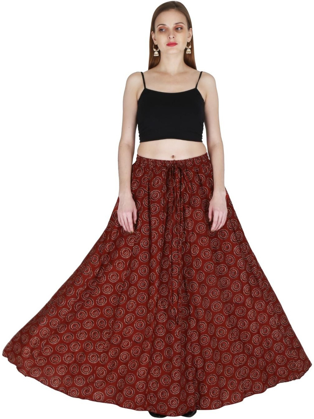 Sttoffa Women Pure Cotton Floral Print Skirt