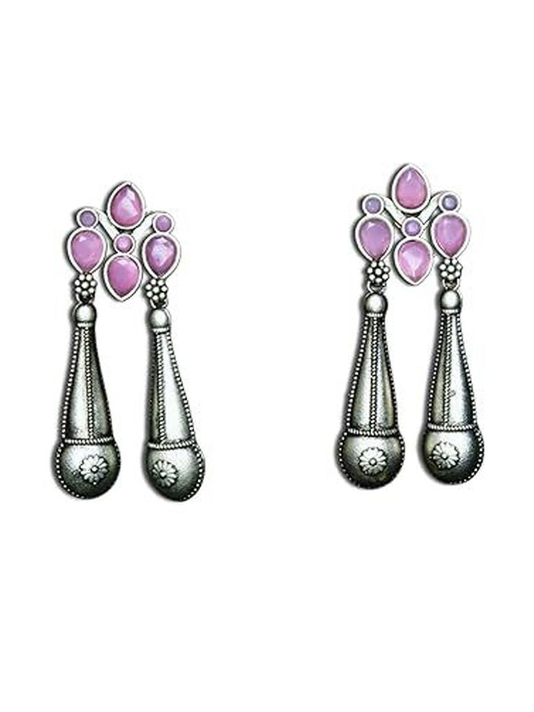 PALAK SAXENA Artificial Stones Studded Teardrop Shaped Drop Earrings