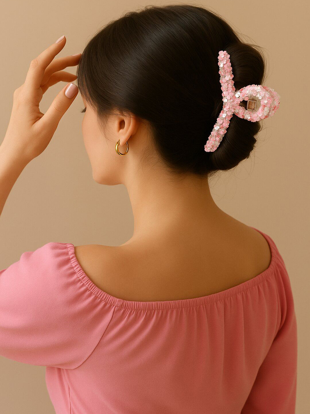 Haute Handles Women Embellished Star Glitter Claw Clip