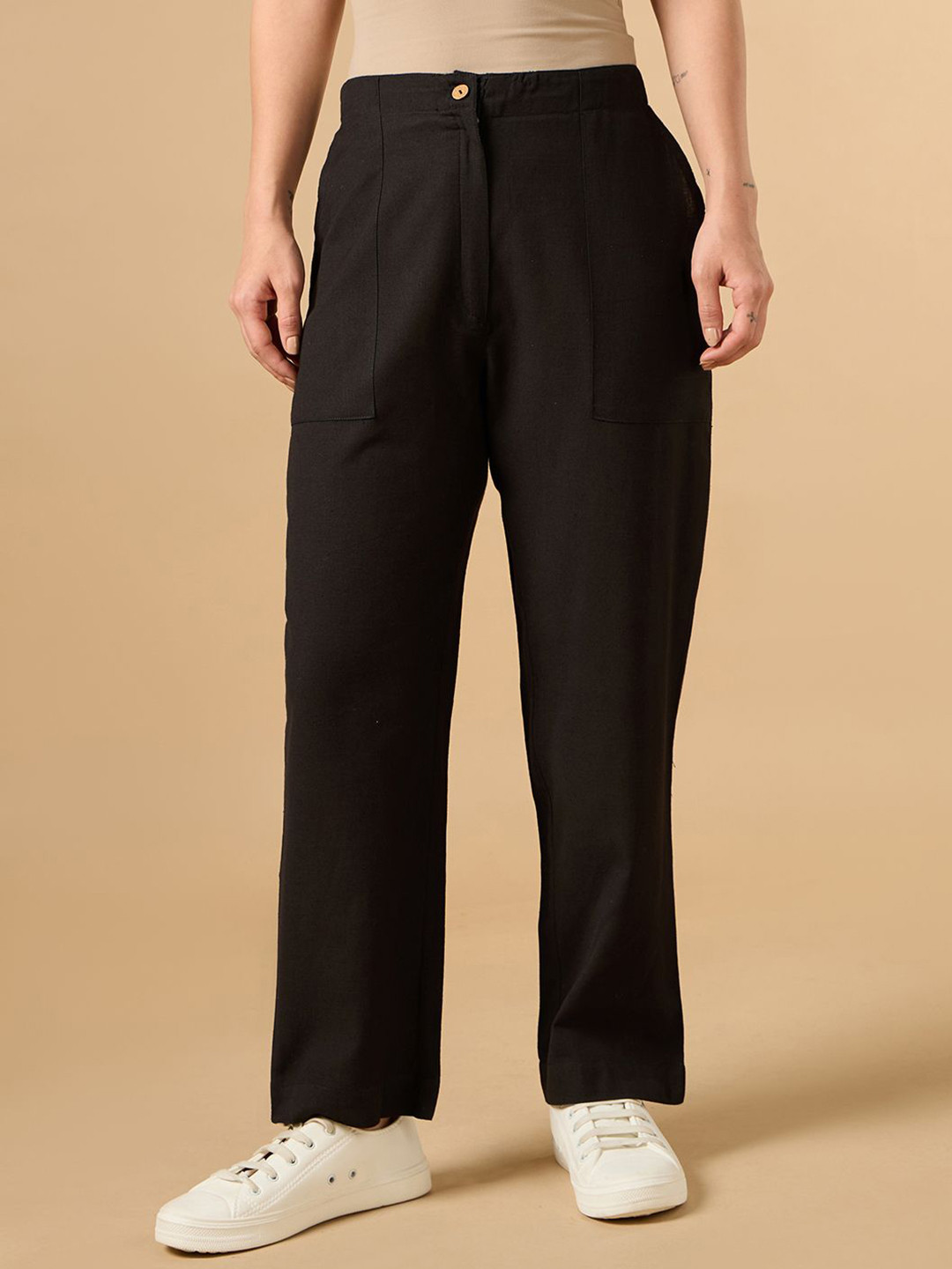COTTONS DAILY Women Comfort Regular Fit Mid-Rise Trouser