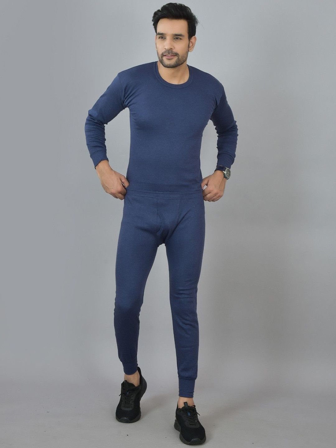 UNDERLOOP Ribbed Slim-Fit Round Neck Thermal Set
