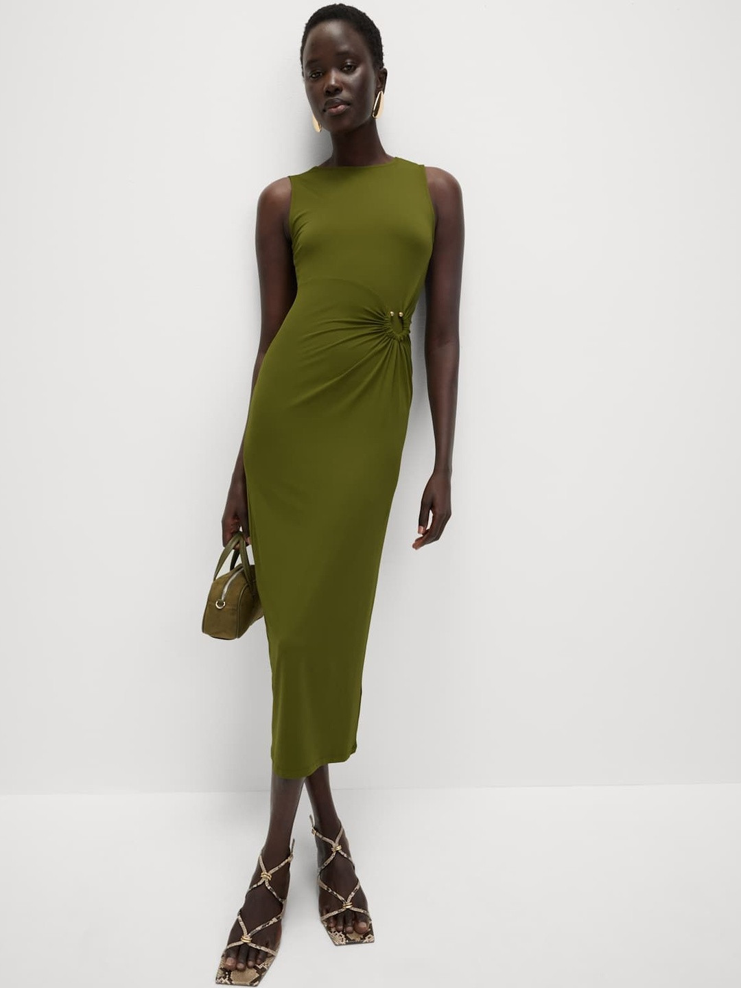 Marks & Spencer Women Twist Front Bodycon Midi Dress