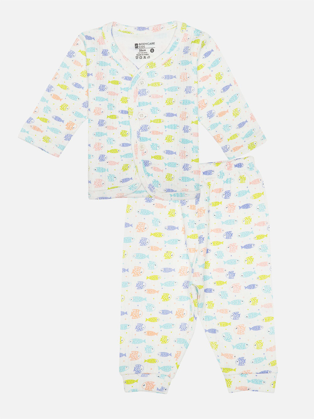 Bodycare Kids Printed Cotton V-Neck Therma Set