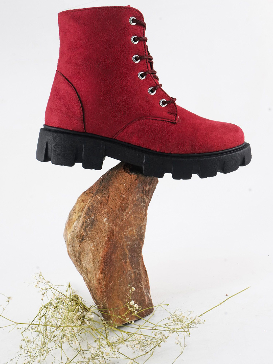 Try Me Women Lace-Ups Platform-Heeled Regular Boots