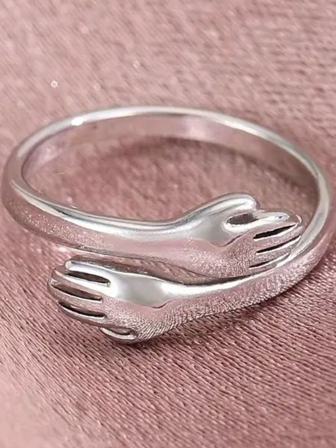 DressBerry Silver Adjustable Cuddle Hug Ring