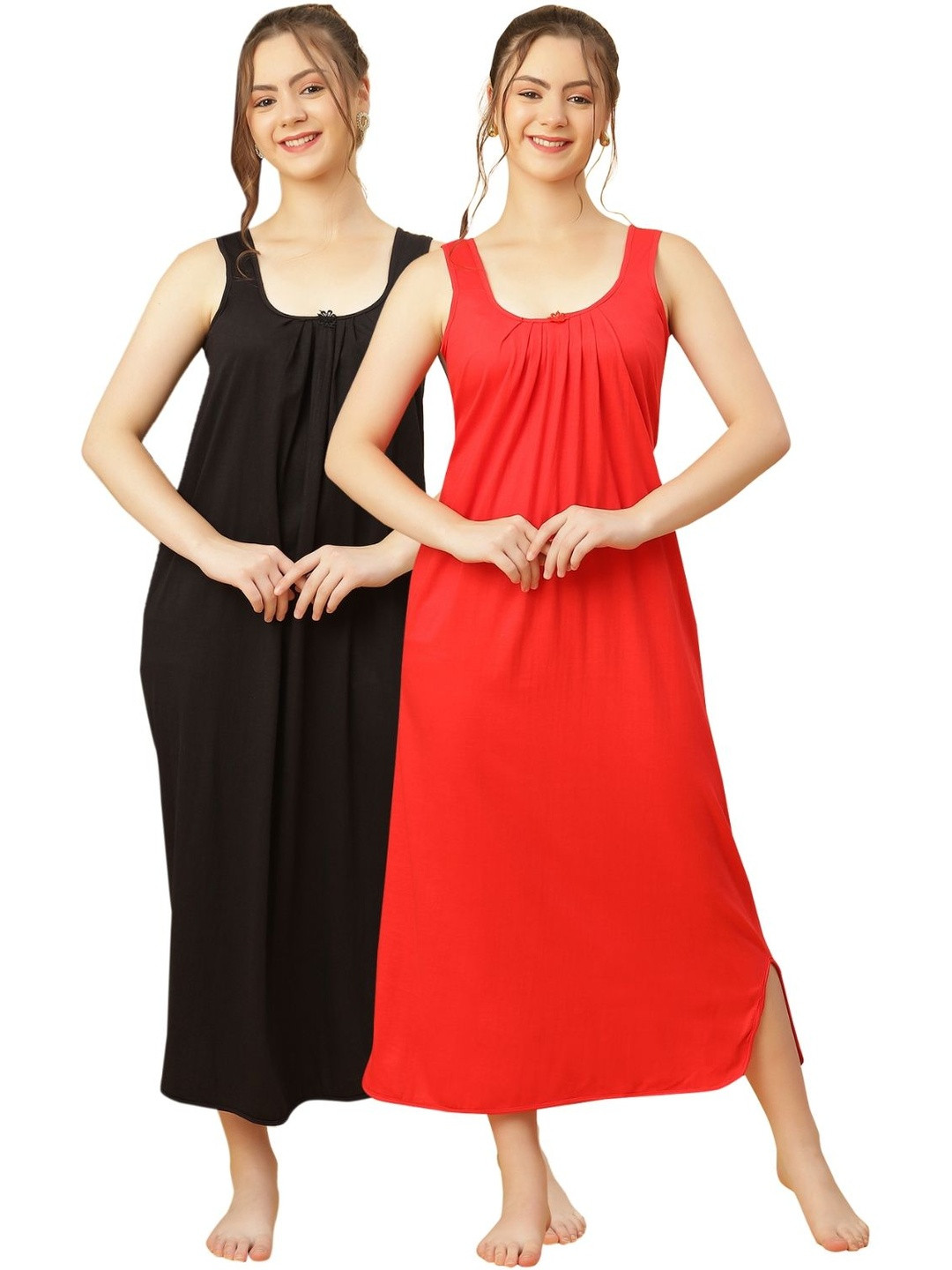 GANIX FASHION THAT DEFINE YOU Women Pure Cotton Maxi Nightdress