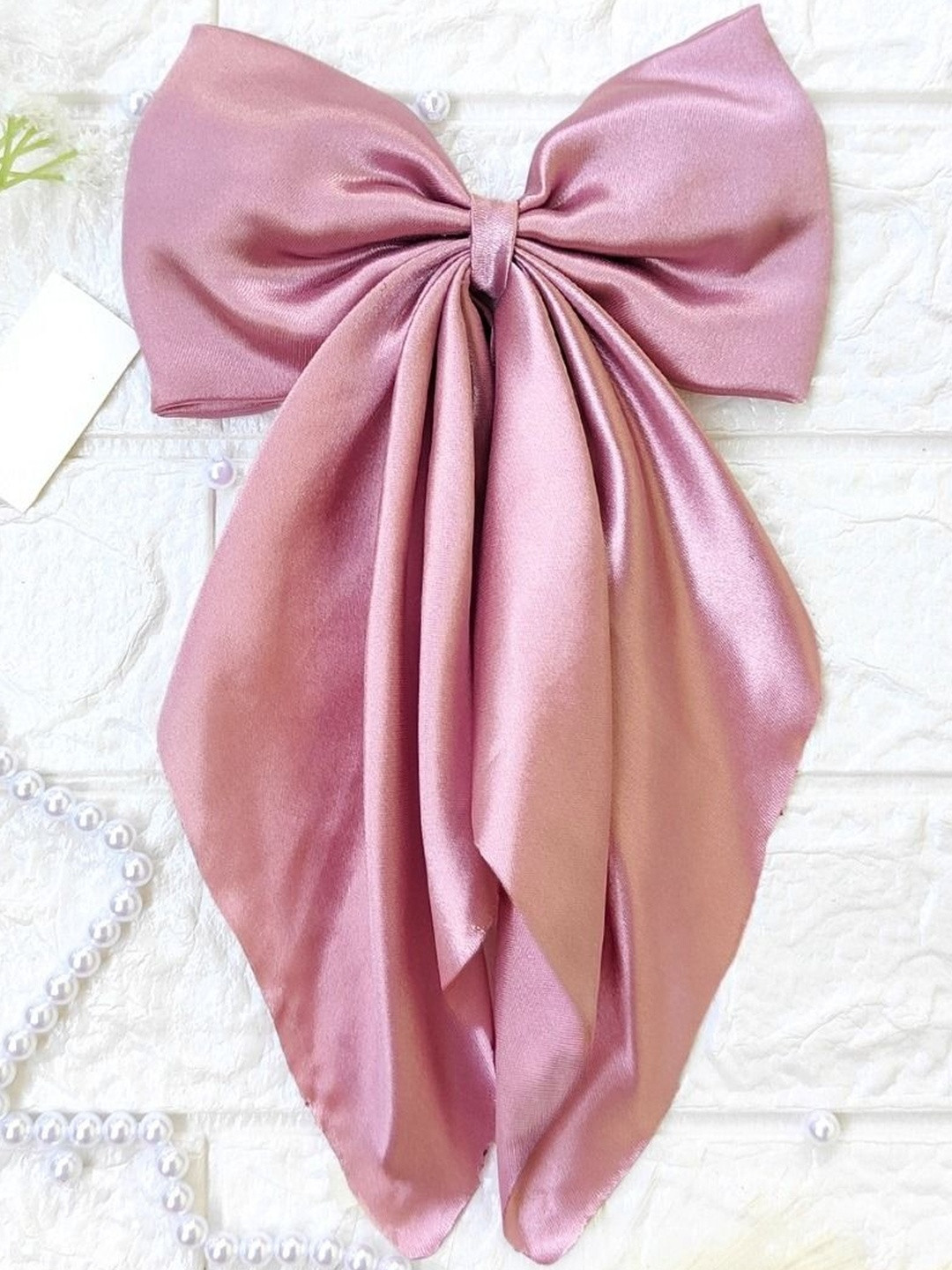 DIVASTRI Women Embellished Alligator Satin Ribbon Hair Bow Clip