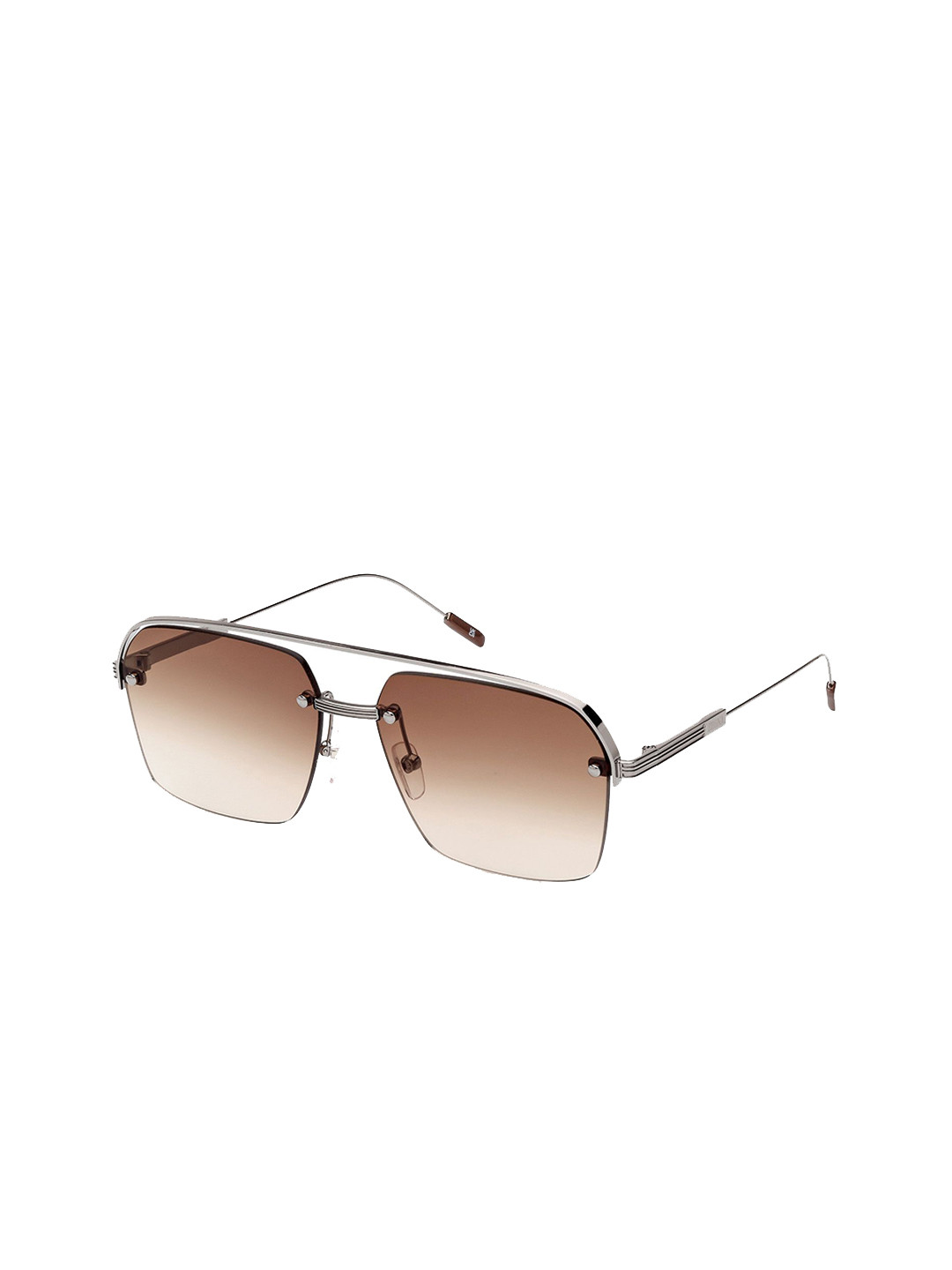 Ermenegildo Zegna Men Half Rim Aviator Sunglasses with UV Protected Lens EZ0213 59 08F