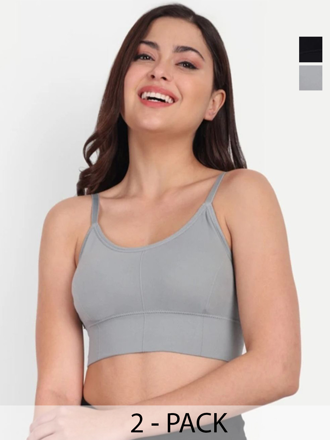 AM TEX Pack Of 2 Bralette Full Coverage Lightly Padded Bras