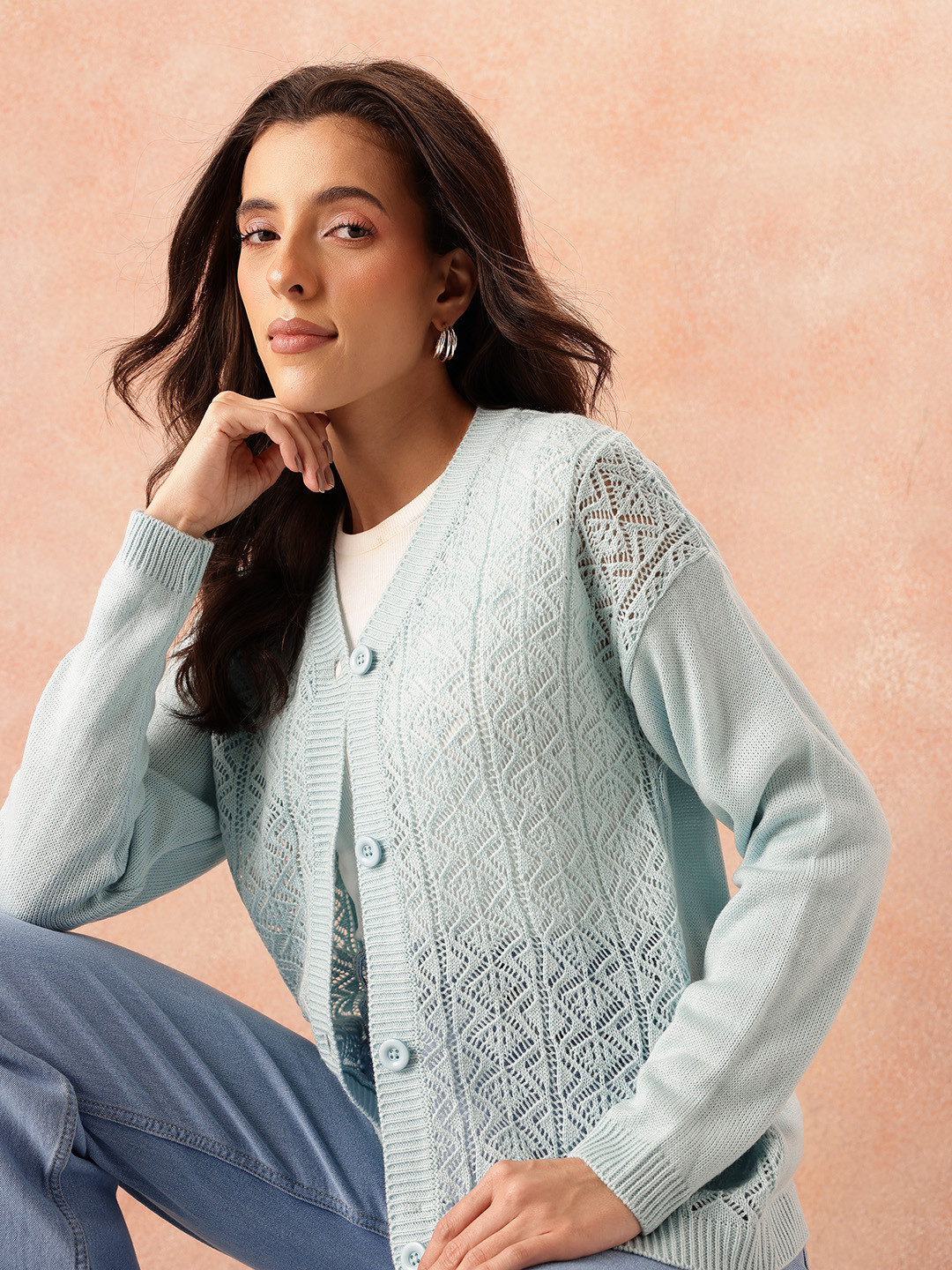 all about you Open Knit Cardigan