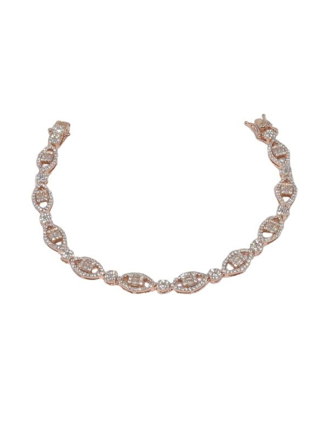 MISS ASTUTE Women Gold-Plated American Diamond Stainless Steel Bracelet