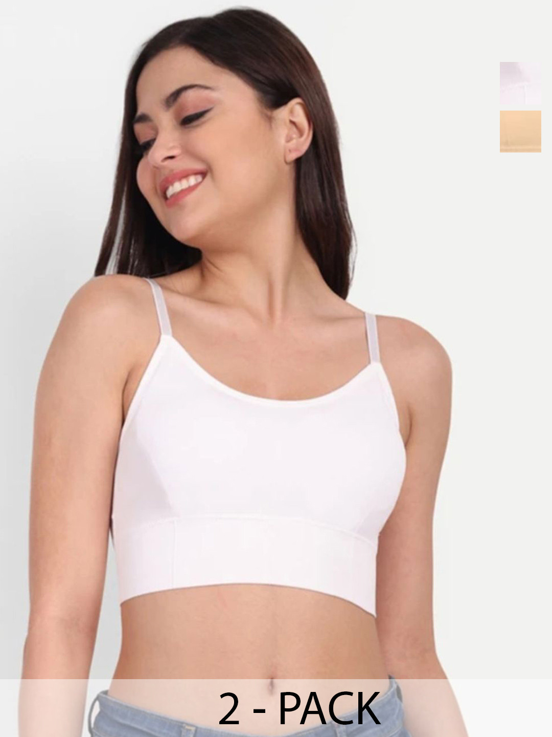 MOJDI POINT Pack of 2 Full Coverage Lightly Padded Bralette Bra