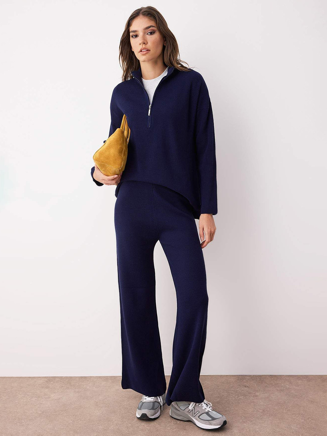 Trendyol Shirt Collar Sweatshirt & Trousers Clothing Set
