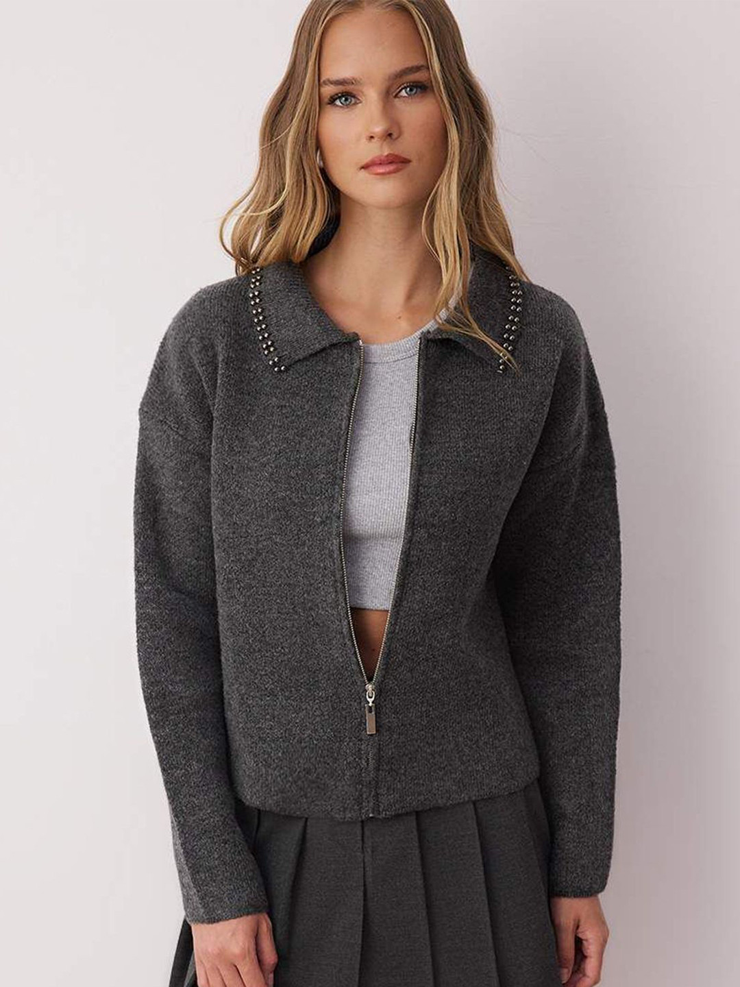 Trendyol Shirt Collar Cardigan