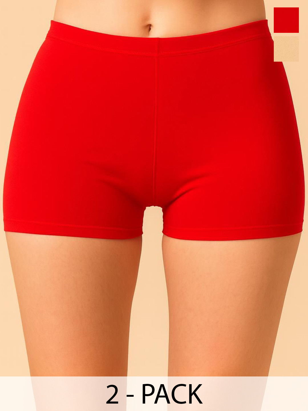 CKARFE Women Pack Of 2 Mid-Rise Cotton Boy Shorts Briefs