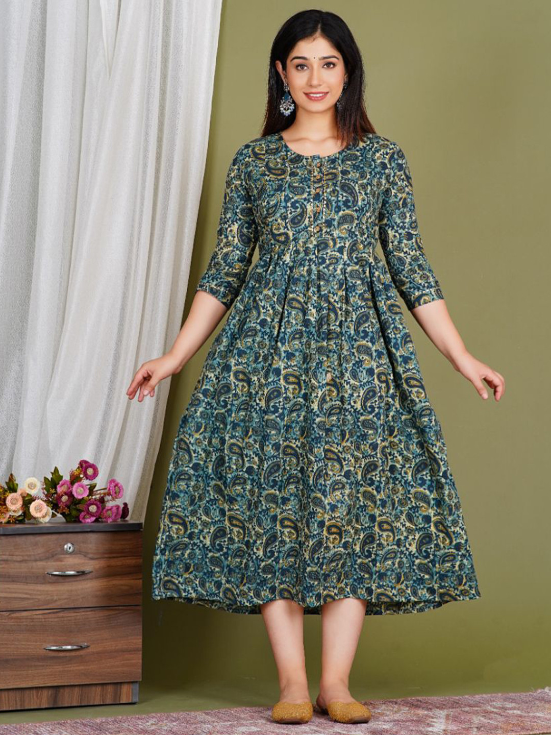 Step Queen Women Ethnic Motifs Printed Daily A-Line Kurta
