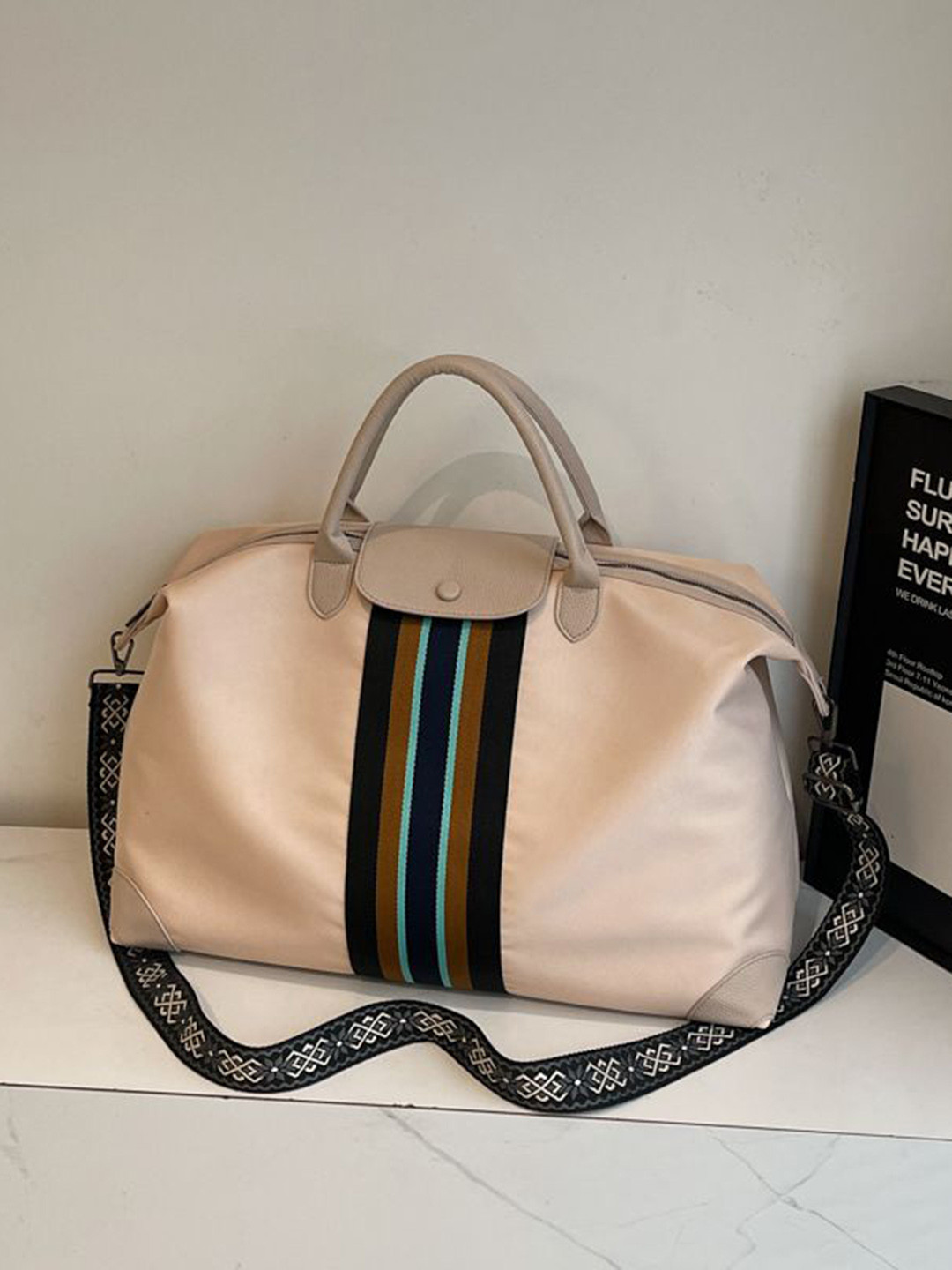 StyleCast x Revolte Women Striped Large Casual Duffel Bag