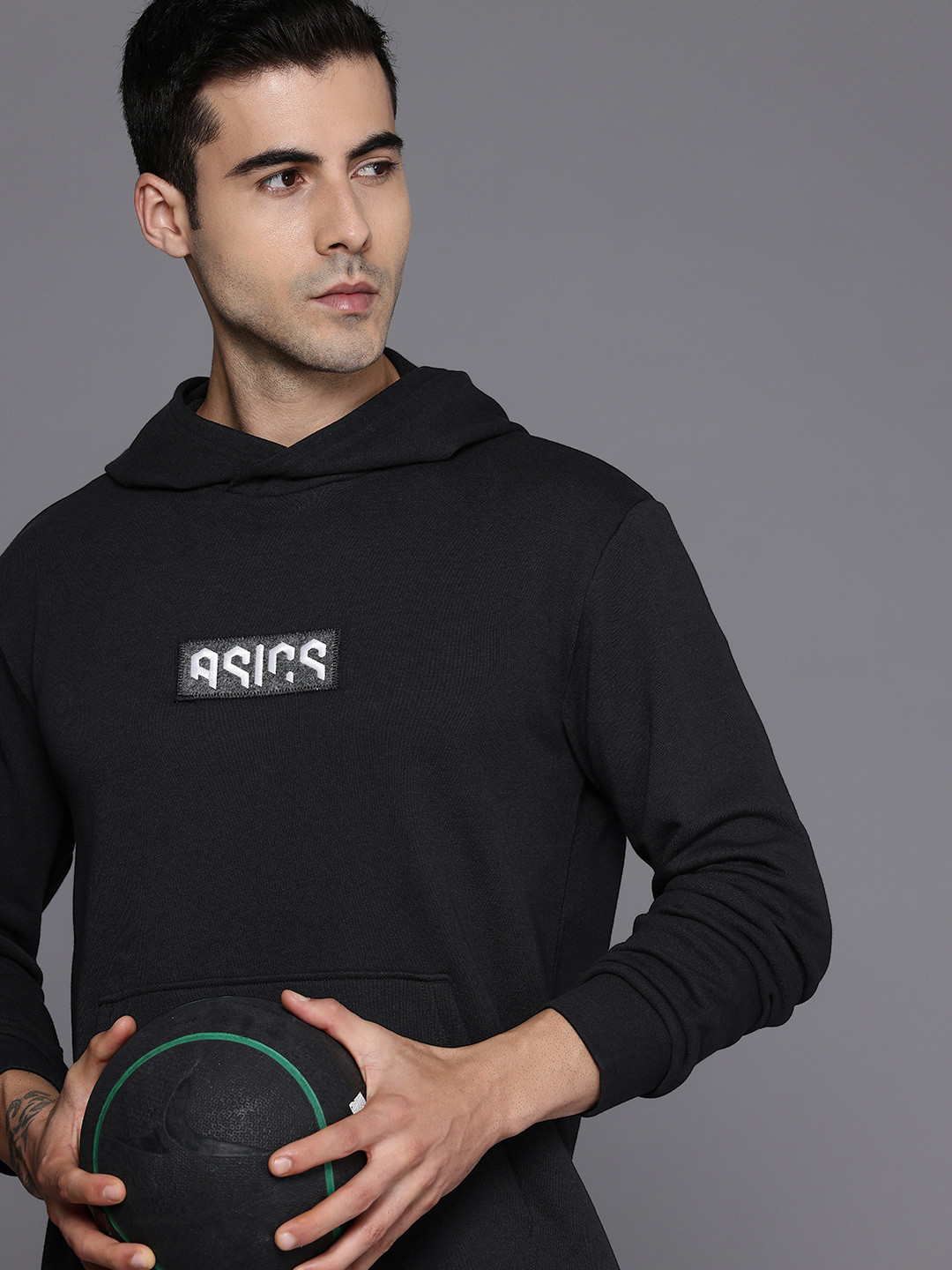 ASICS Brand Logo Applique Hooded Sweatshirt