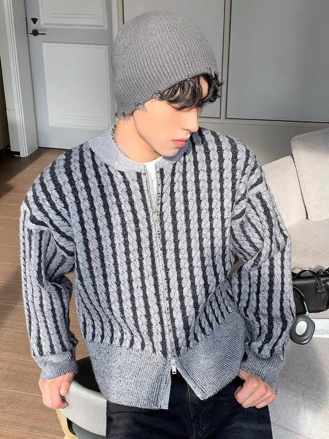 StyleCast Men Striped  Round Neck Pullover Sweater