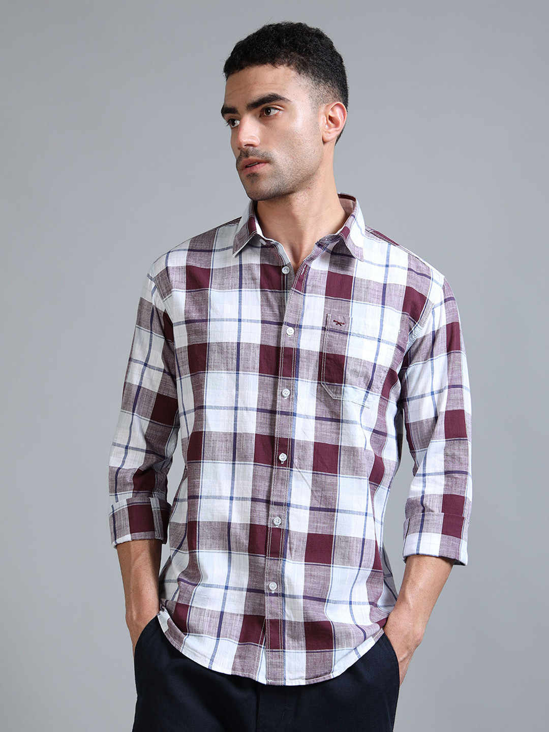 RIGS AND RAGS Printo Classic Tartan Checked Pure Cotton Shirt