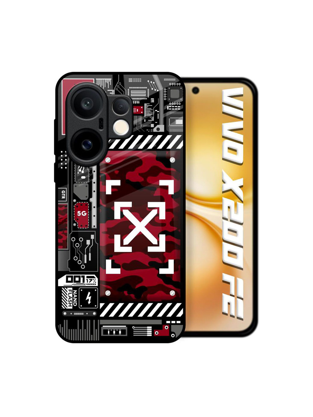 QRIOH Geometric Printed Vivo X200 FE 5G Back Case