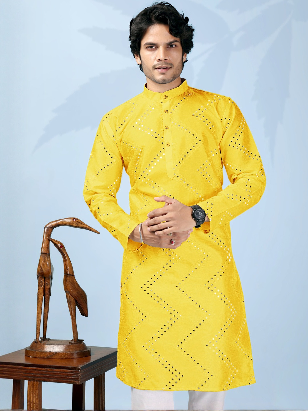 ORIFAB Men Polyester Kurtas