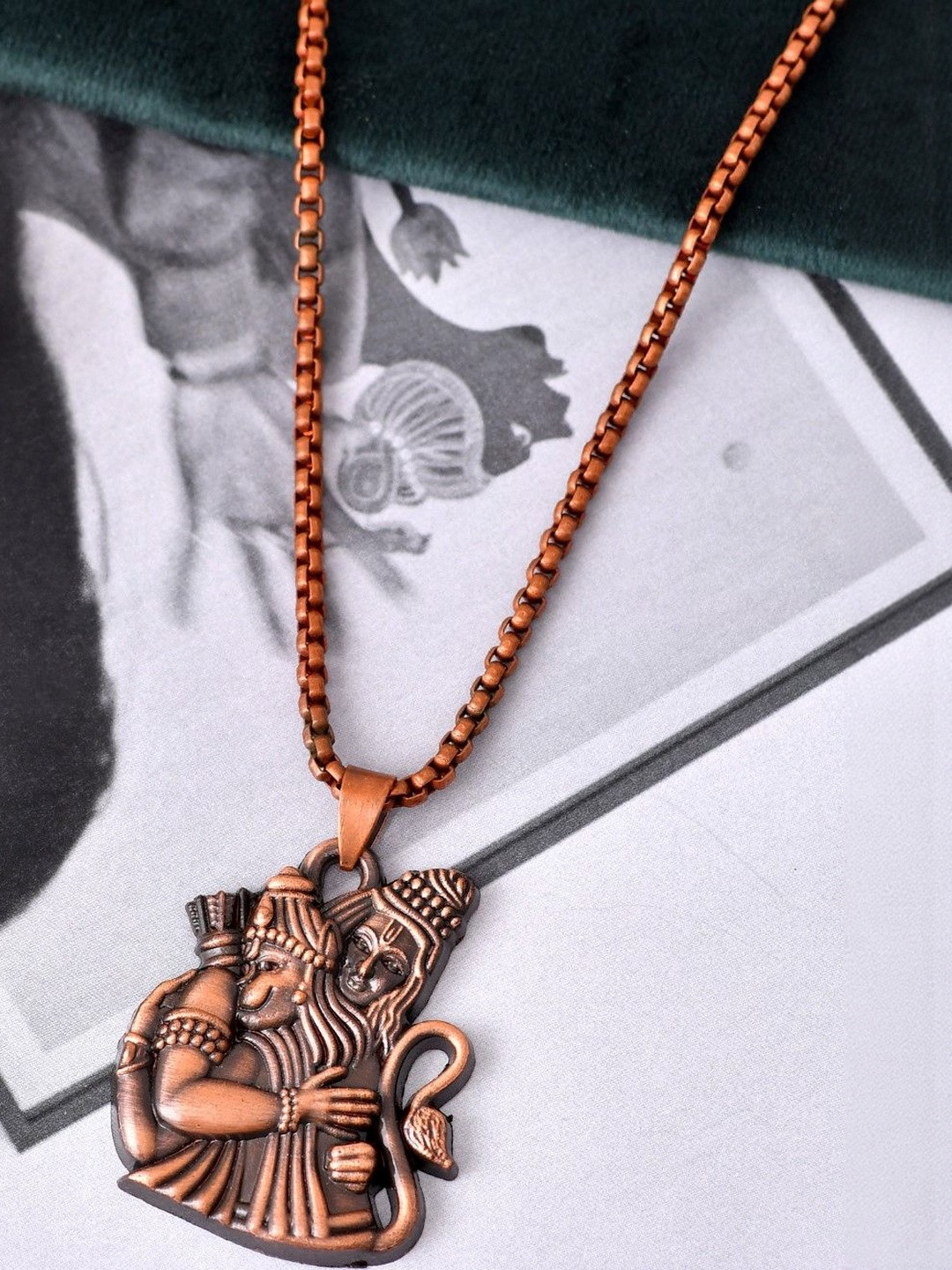 P. R. PRINTS Copper-Plated Hanuman Pendants with Chains