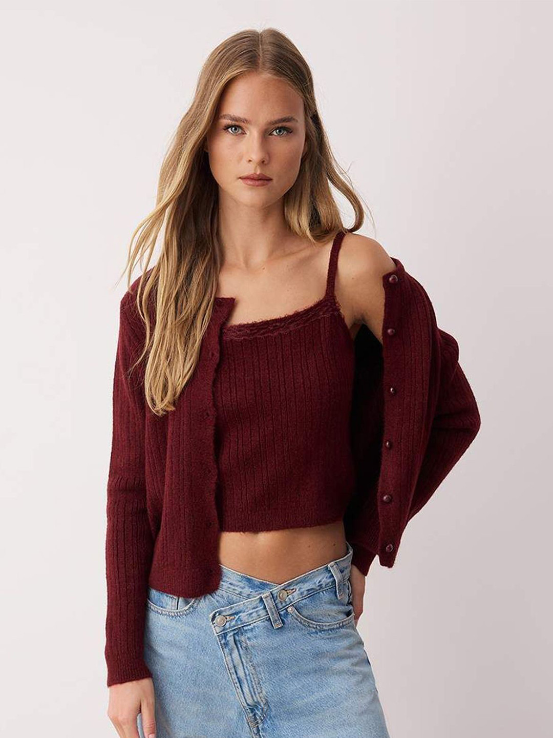 Trendyol Striped Cardigan Sweater