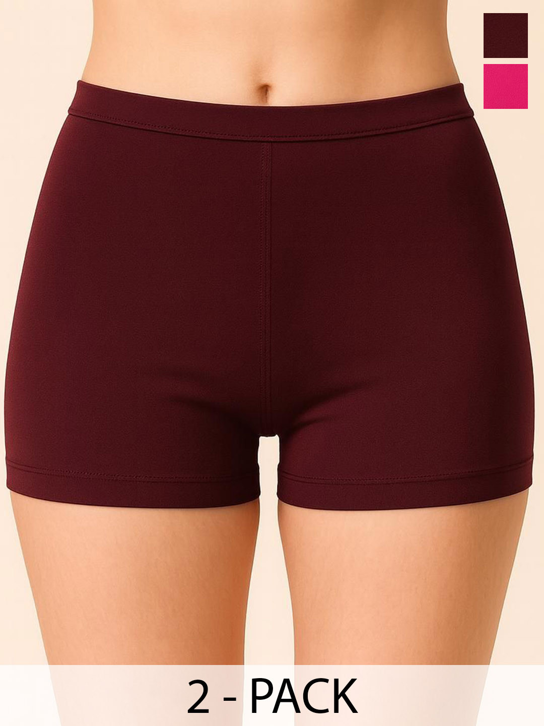 CKARFE Pack Of 2 Anti-Microbial Boy Shorts Briefs CF SBT-33 Purple,Rani pink XS-2