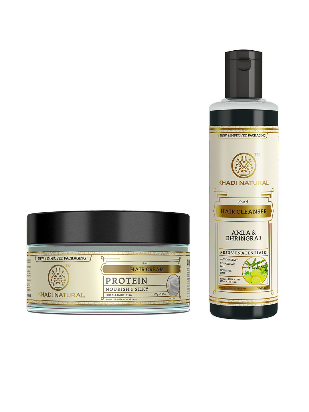 Khadi Natural Set of Protein Hair Cream 100g & Amla Bhringraj Shampoo 210ml