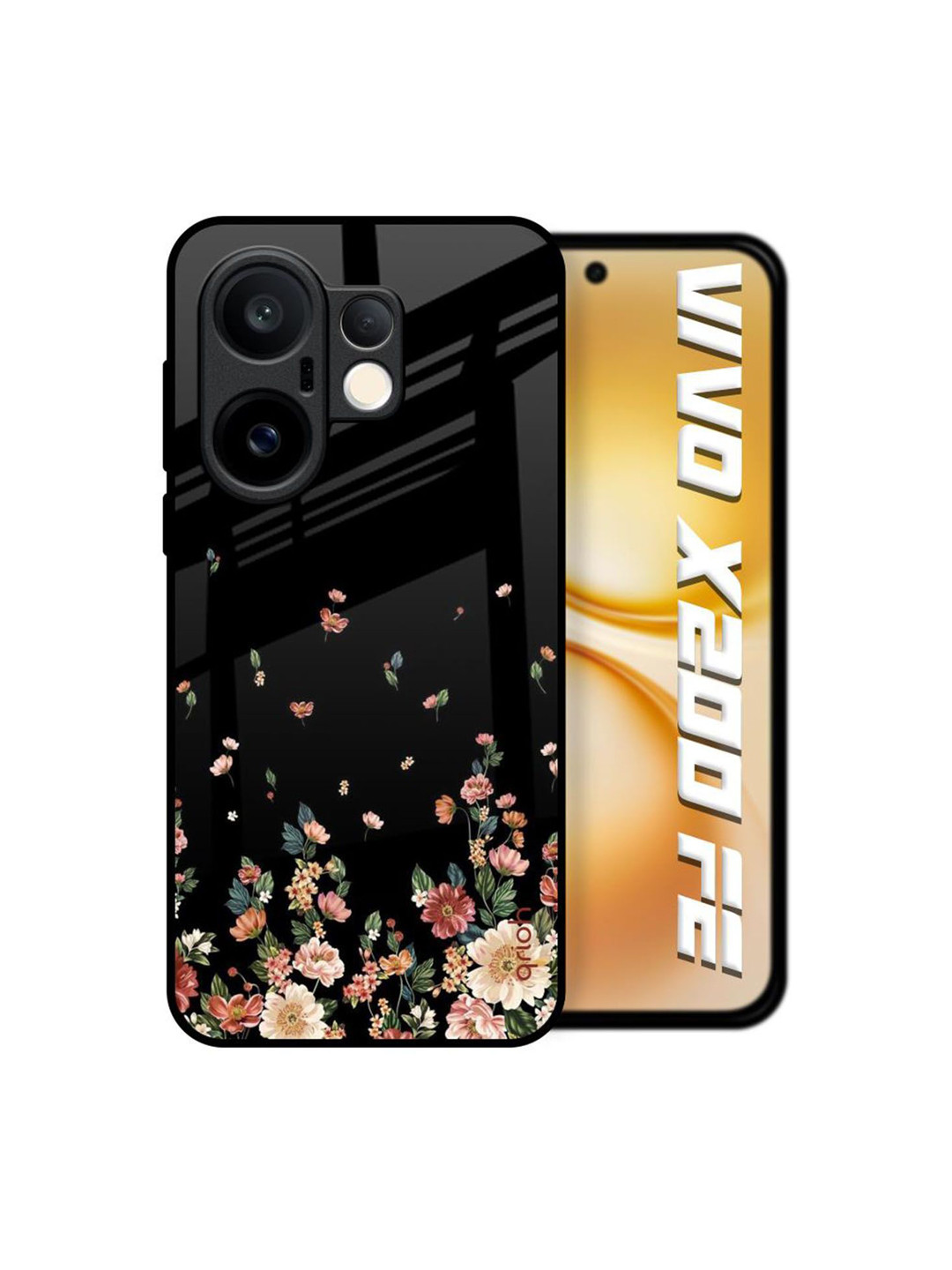 QRIOH Floating Floral Printed Vivo X200 FE 5G Silicone Back Case