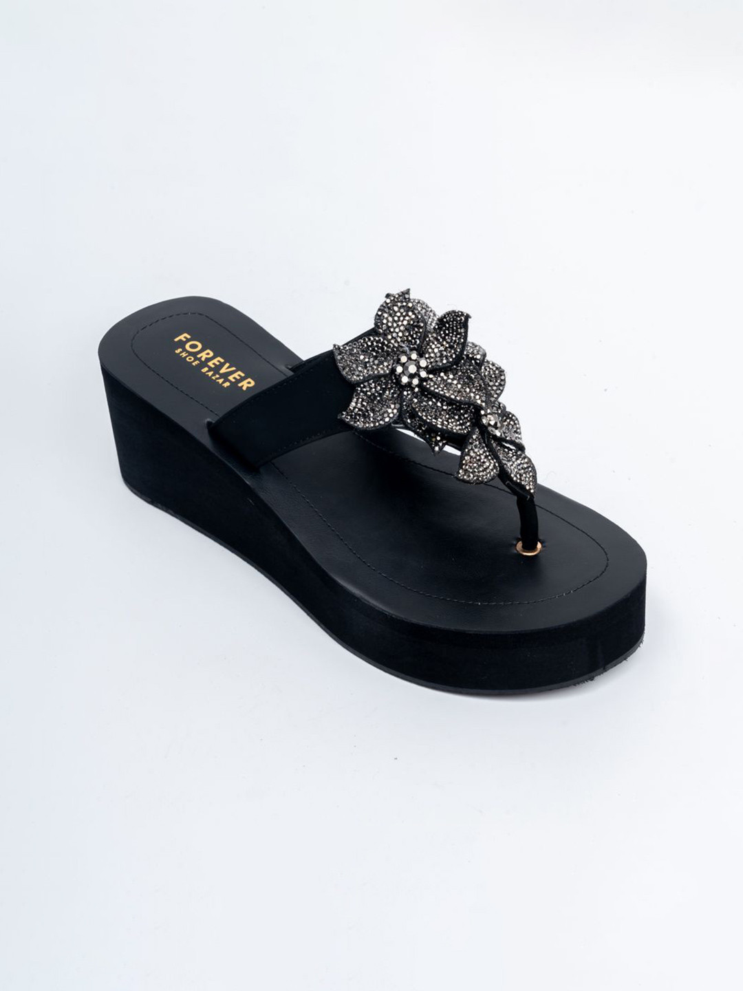 FOREVER SHOE BAZAR Rhinestone Platform Heels