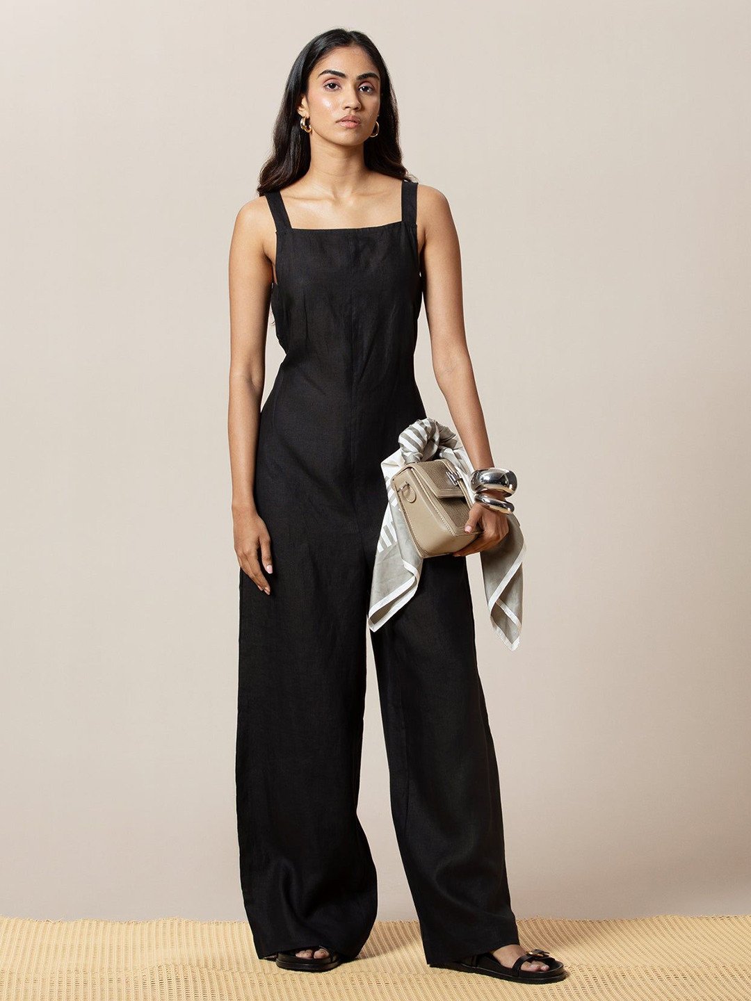 LOVE PANGOLIN Hemp Women Square Neck Organic Cotton Basic Jumpsuit