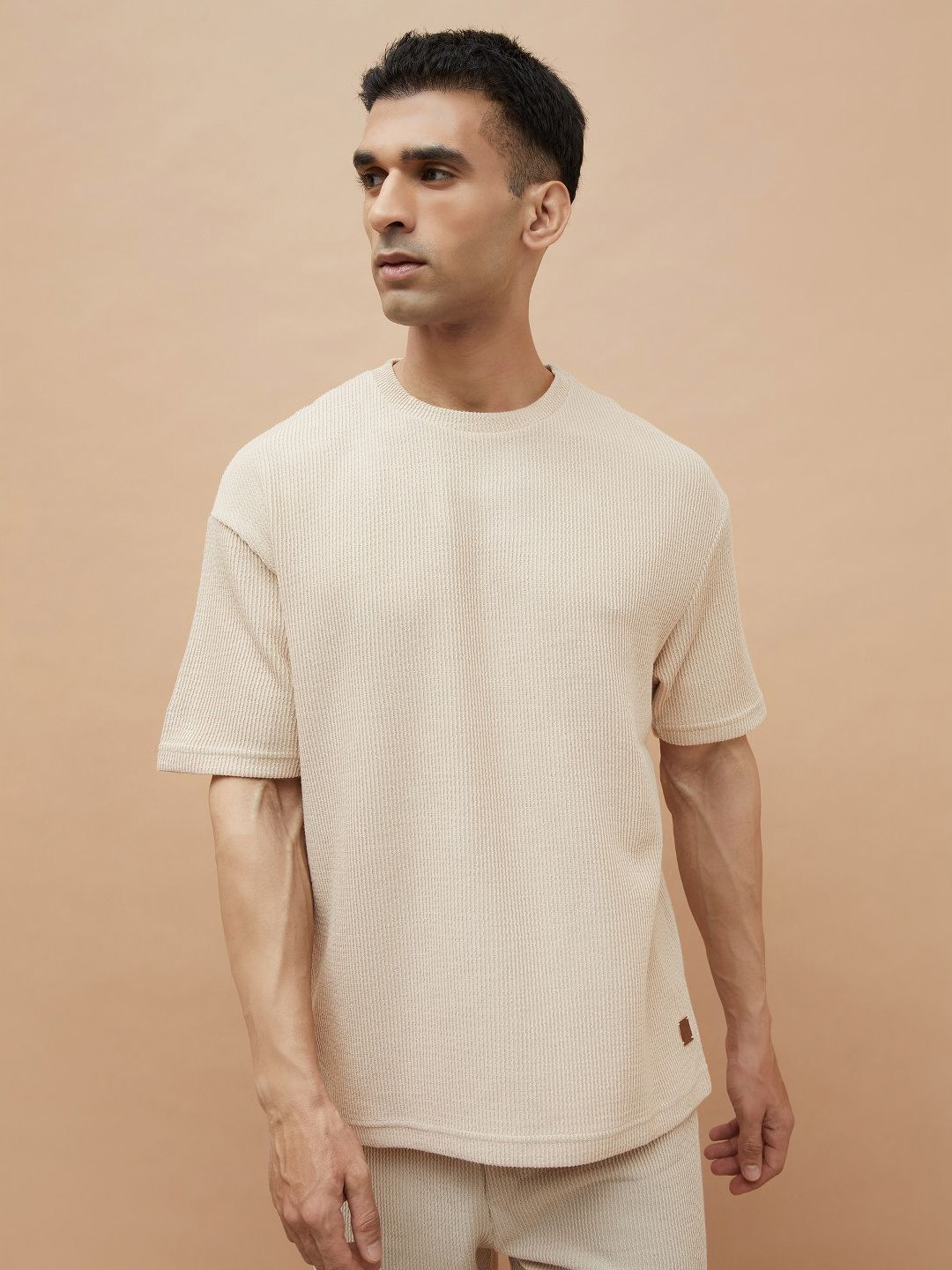 CODE by Lifestyle Men Self Design Round Neck Oversized T-shirt
