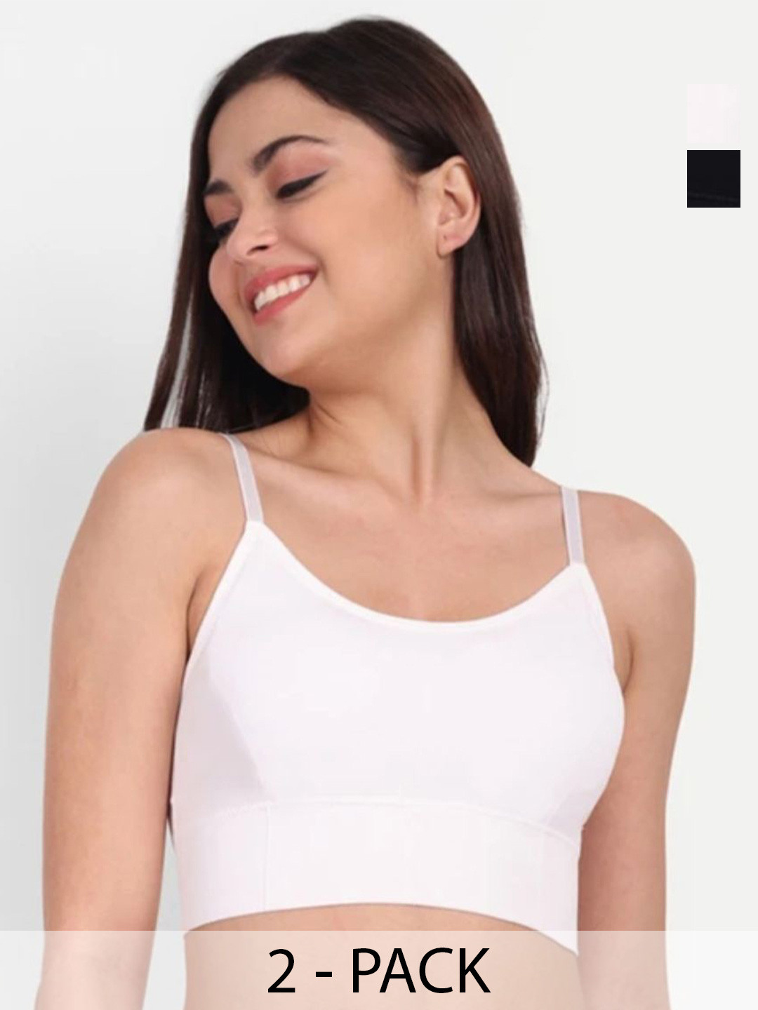 FIBO STEEL Pack Of 2 Full Coverage Seamless Lightly Padded Cami Bra