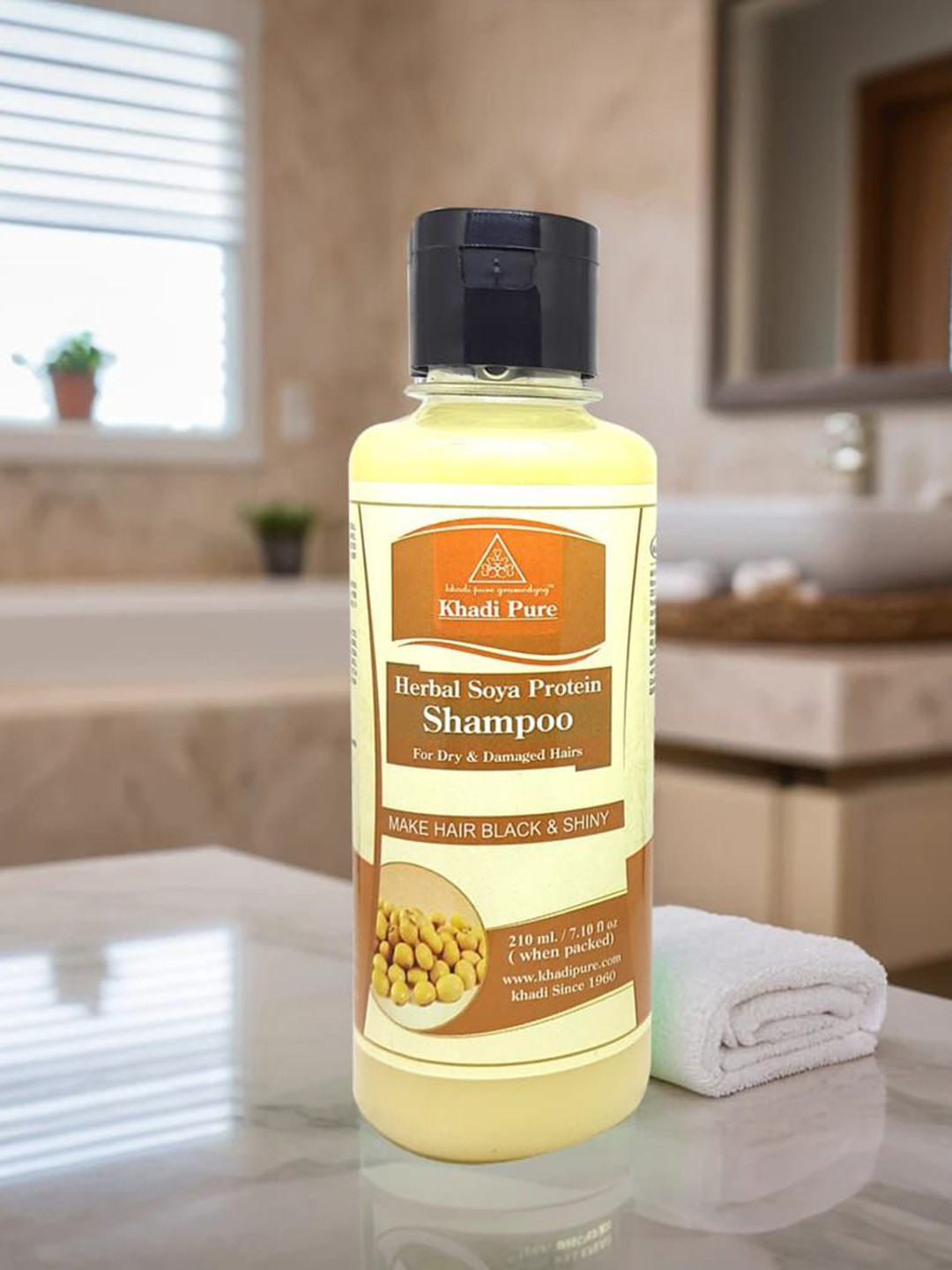 Khadi Pure Herbal Soya Protein Shampoo - 210 ml