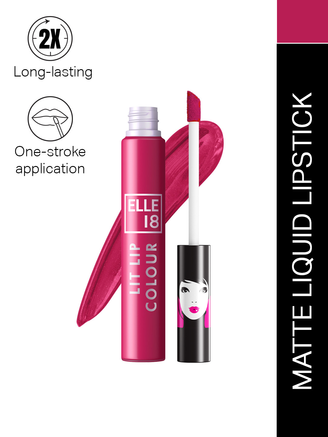 ELLE 18  Lit Lip Matte Finish Long Lasting Smudgeproof Lip Colour Matte 5.6ml - Barn Red