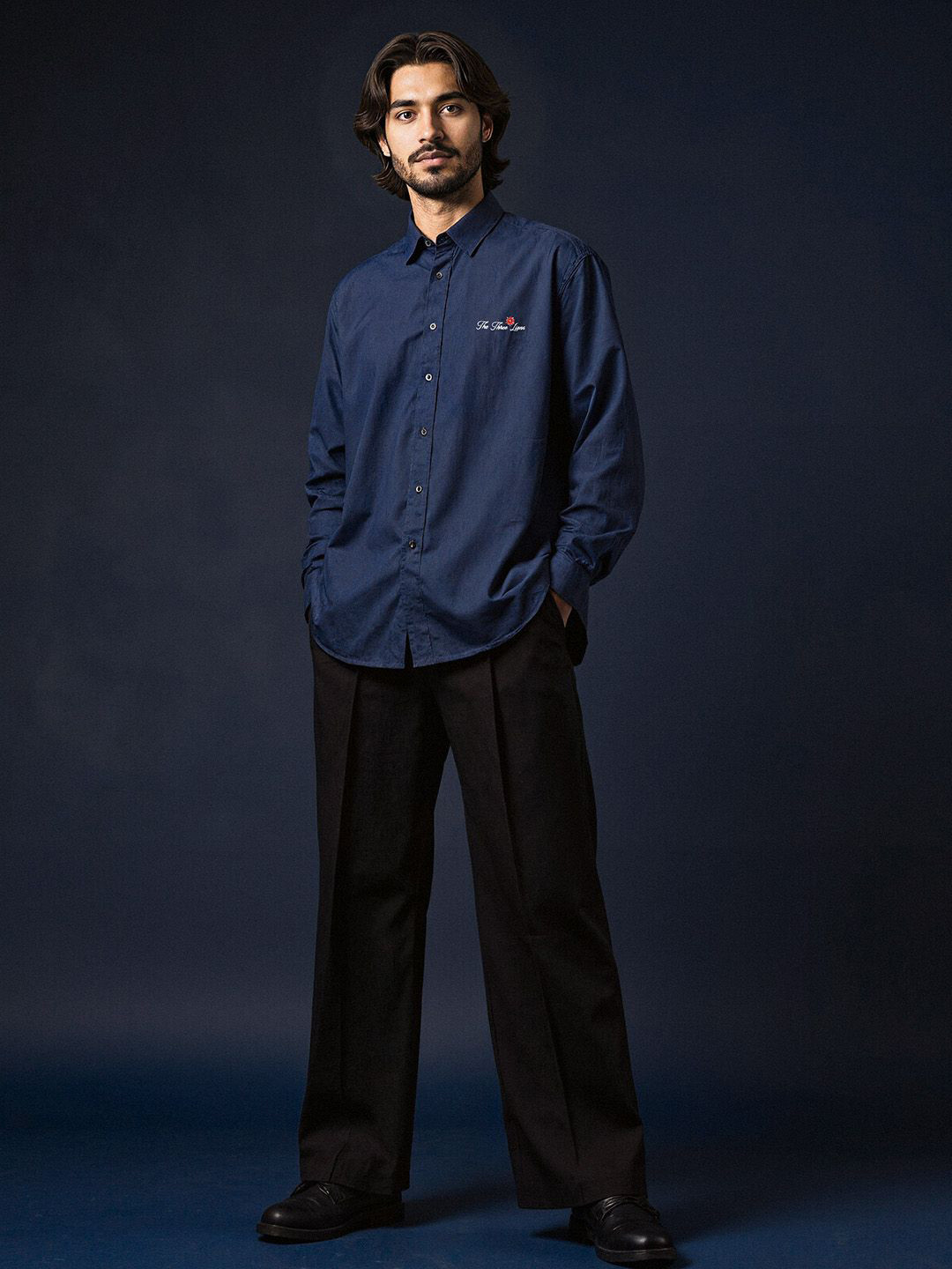 Shop Football England  Linen Spread Collar Regular Fit Shirt