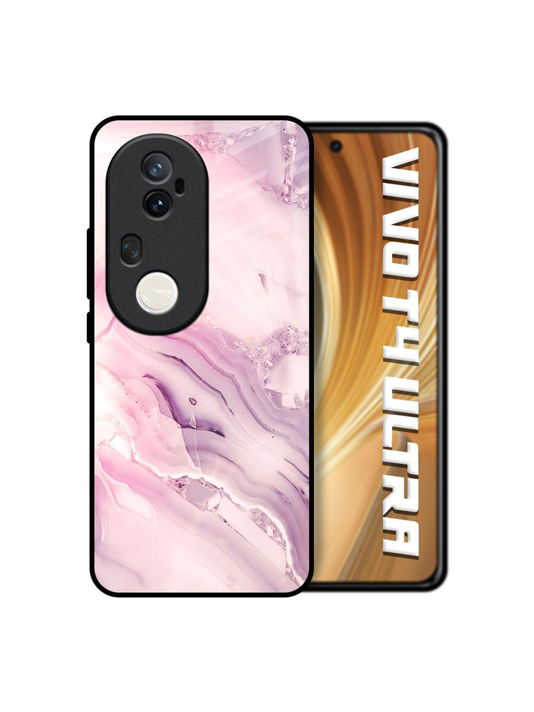 QRIOH Diamond Pink Gradient Printed Vivo T4 Ultra 5G Silicone Back Case