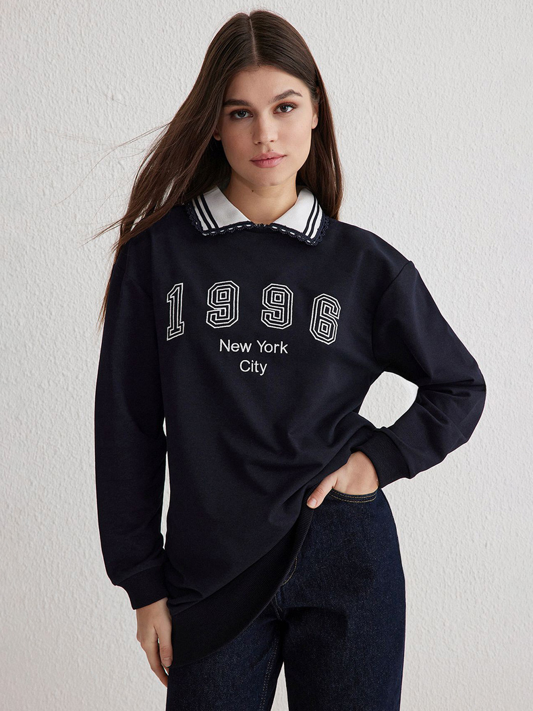 Trendyol Typograpgy Printed Polo Collar T-shirt