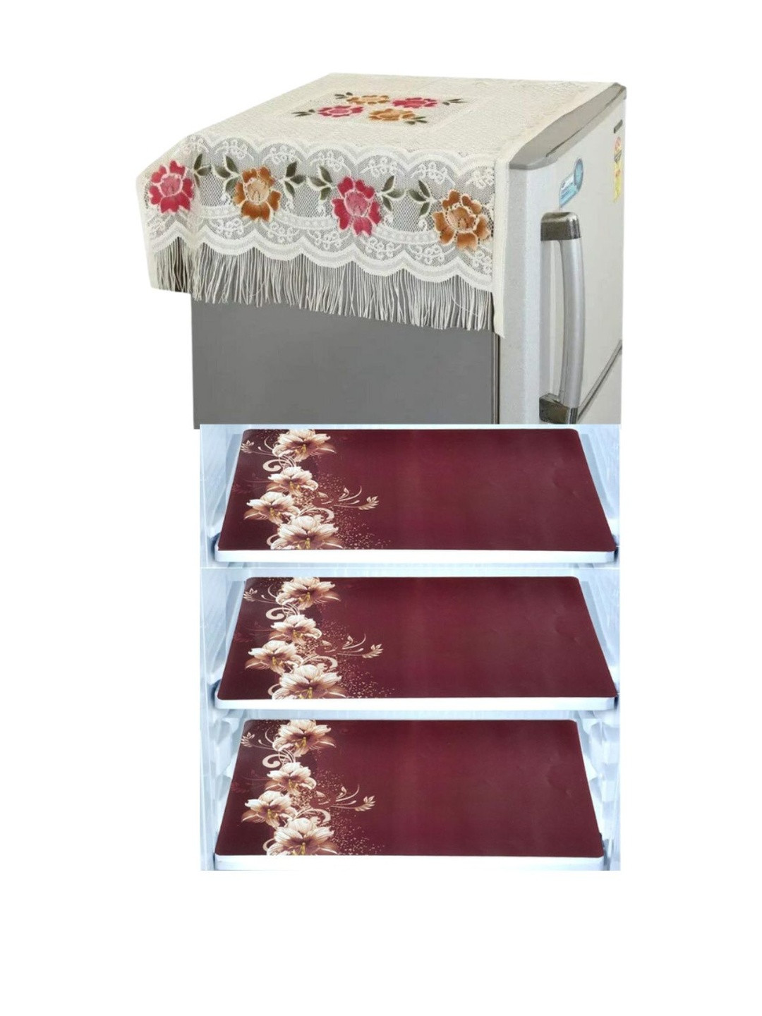 Crosmo Women Pack of 4 Printed Fridge Appliance covers