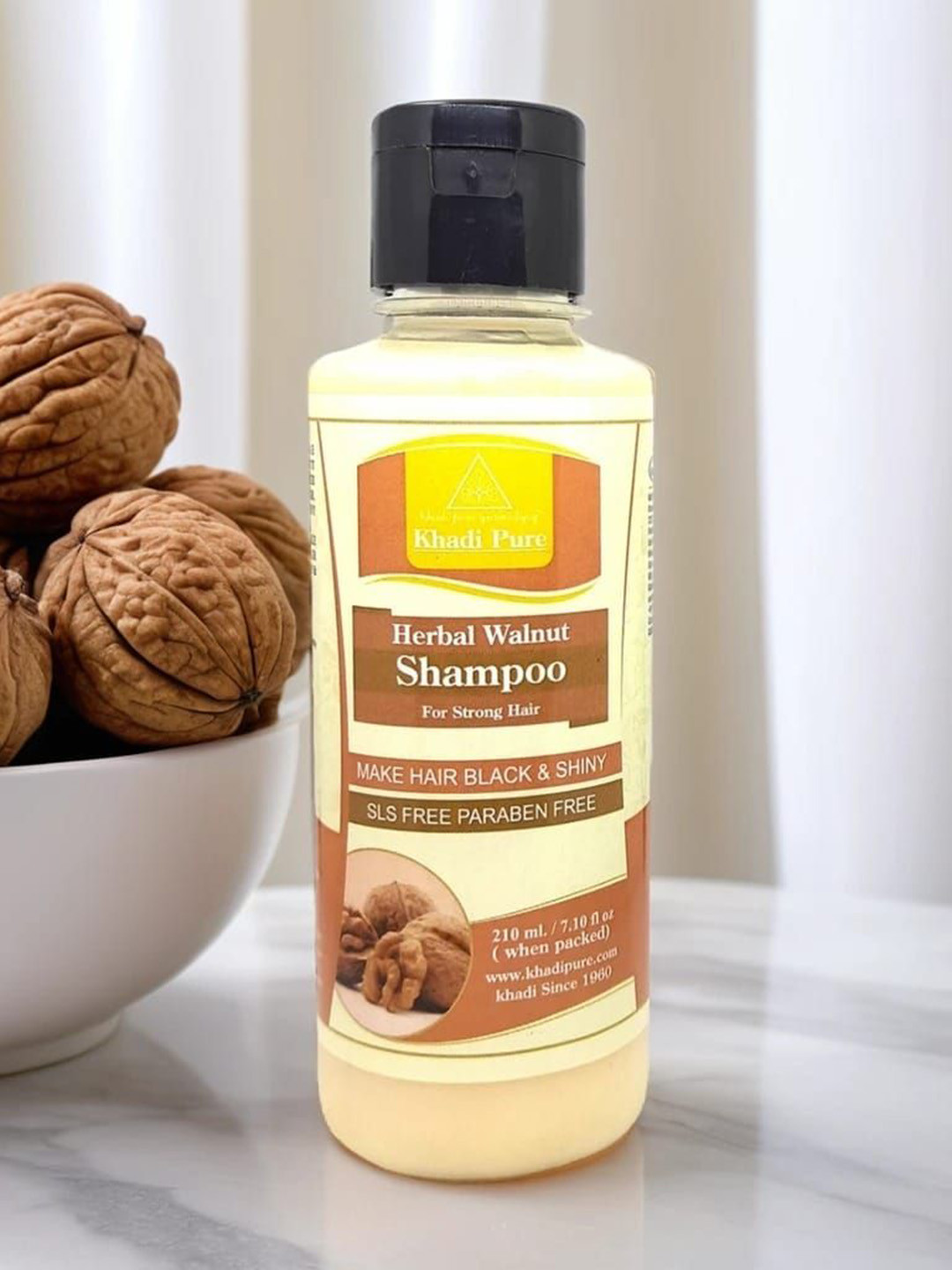 Khadi Pure Herbal Walnut Shampoo - 210 ml