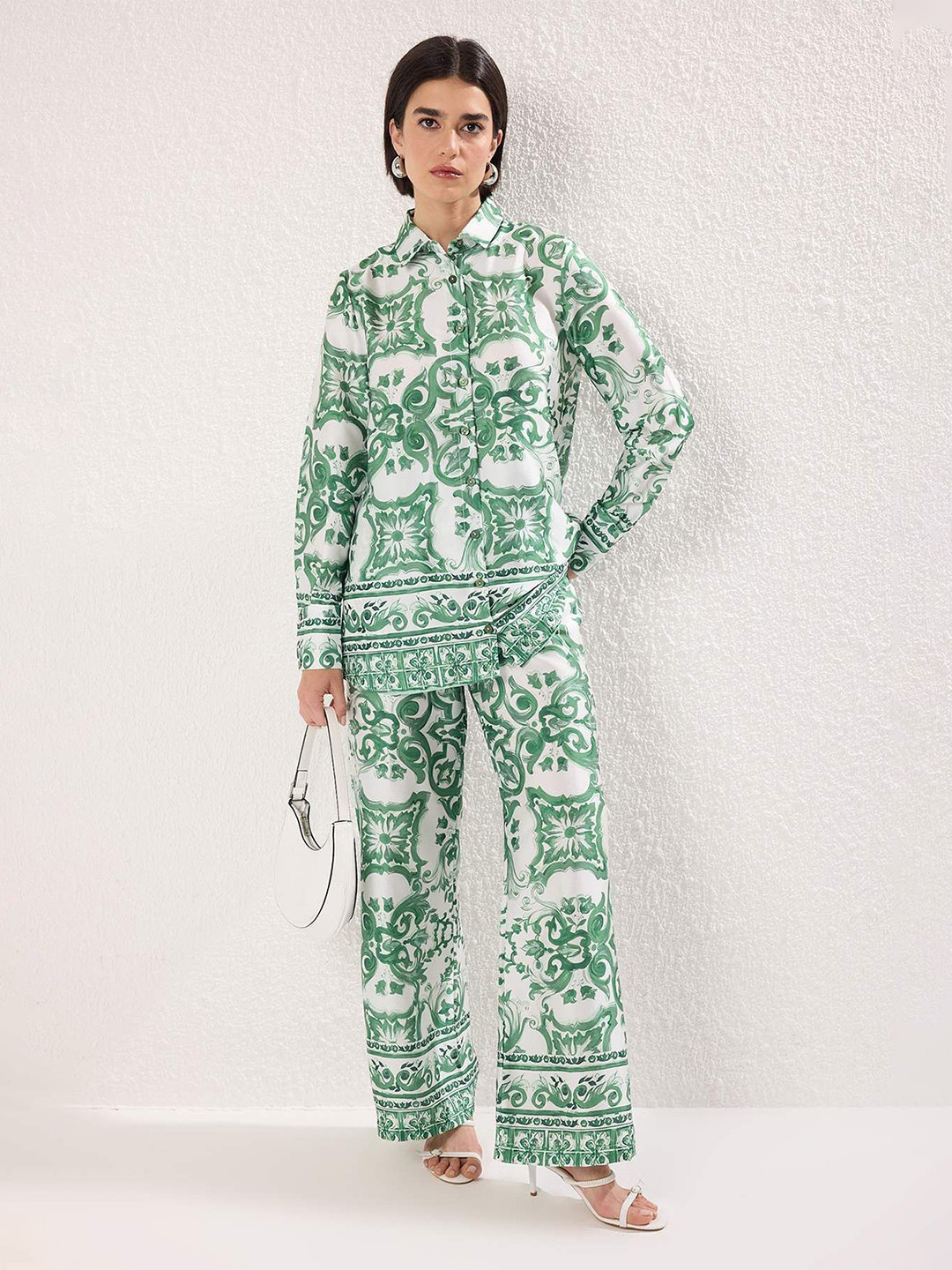 Trendyol Floral Printed Shirt With Pallazos